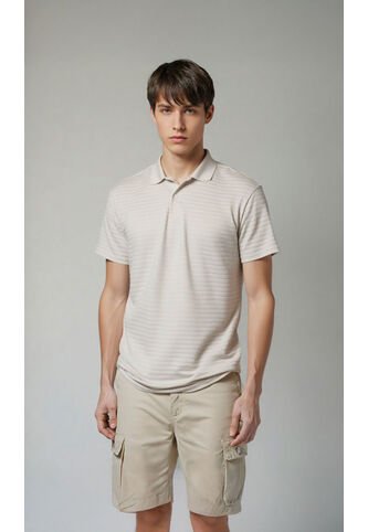 Polo Para Hombre Beige Marca L&H L&H