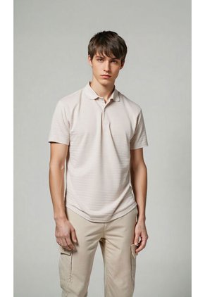 Polo Para Hombre Beige Marca L&H