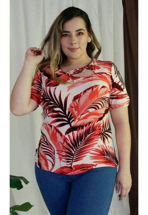 Camiseta Para Mujer. Manga Corta Rojo Marca L&H