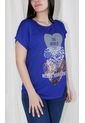 Camiseta Para Mujer Manga Corta Azul Marca L&H de L&H