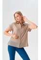 Blusa Para Mujer Manga Corta Beige Marca L&H Ref. 1F412714 de L&H