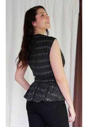 Camiseta Para Mujer Manga Corta Negro Marca L&H