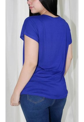 Camiseta Para Mujer Manga Corta Azul Marca L&H