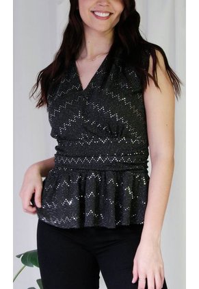 Camiseta Para Mujer Manga Corta Negro Marca L&H