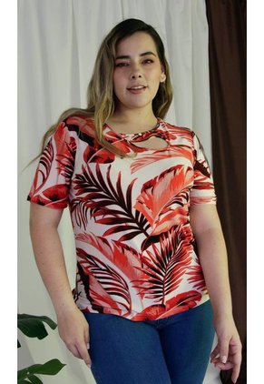 Camiseta Para Mujer. Manga Corta Rojo Marca L&H