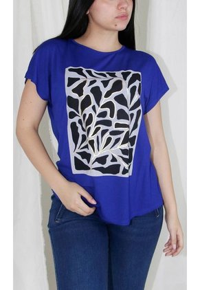 Camiseta Para Mujer Manga Corta Azul Marca L&H
