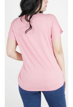 Camiseta Para Mujer Manga Corta Rosado Marca L&H