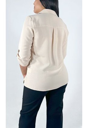 Blusa Para Mujer Manga 3/4 Beige Marca L&H Ref. 1F412344