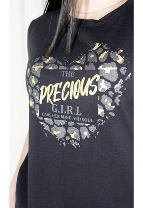 Camiseta Para Mujer Manga 3/4 Negro Marca L&H