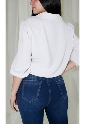 Blusa Para Mujer Manga 3/4 Gris Claro Marca L&H