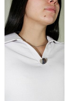 Blusa Para Mujer Manga 3/4 Gris Claro Marca L&H