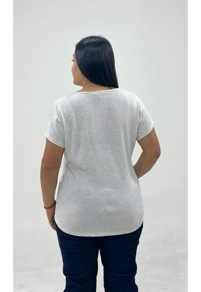 Camiseta Para Mujer. Manga Corta Gris Claro Marca L&H Ref. 5G609077