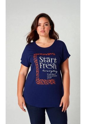 Camiseta Para Mujer. Manga Corta Azul Marca L&H Ref. 5G609077