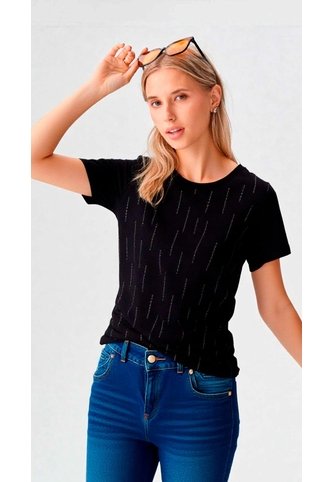Camiseta Para Mujer Manga 3/4 Negro Marca L&H Ref. 7S409052 L&H