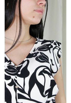 Blusa Para Mujer Manga Sisa Negro Marca L&H