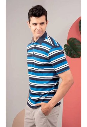 Camiseta Para Hombre Manga Corta Azul Marca L&H