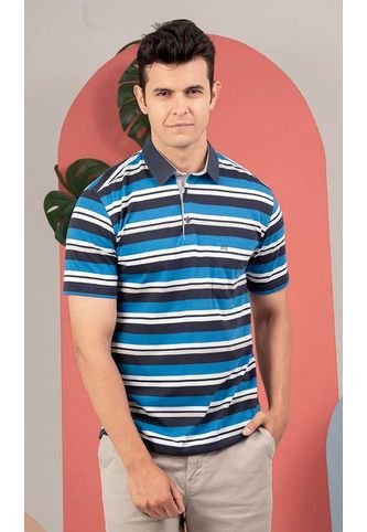 Camiseta Para Hombre Manga Corta Azul Marca L&H L&H