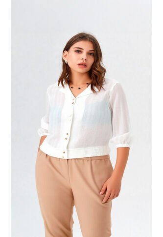 Blusa Para Mujer. Manga 3/4 Crudo Marca L&H Ref. 1F612212 L&H