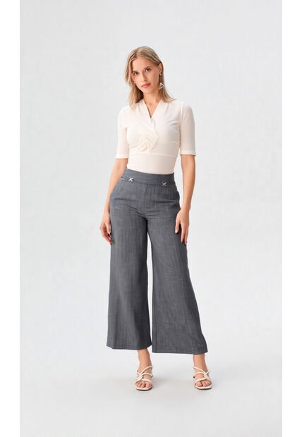 Pantalon Para Mujer Gris Oscuro Marca L&H Ref. 1F407245