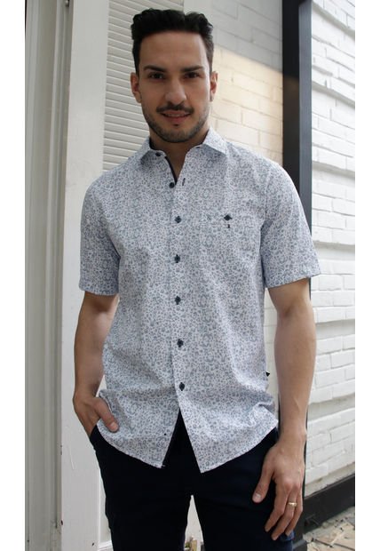 Camisa Para Hombre Manga Corta Azul Marca L&H