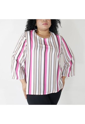 Blusa Para Mujer. Manga 3/4 Fucsia Marca L&H