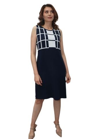 Vestido Para Mujer Manga Sisa Azul Marca L&H L&H