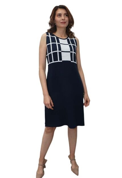 Vestido Para Mujer Manga Sisa Azul Marca L&H