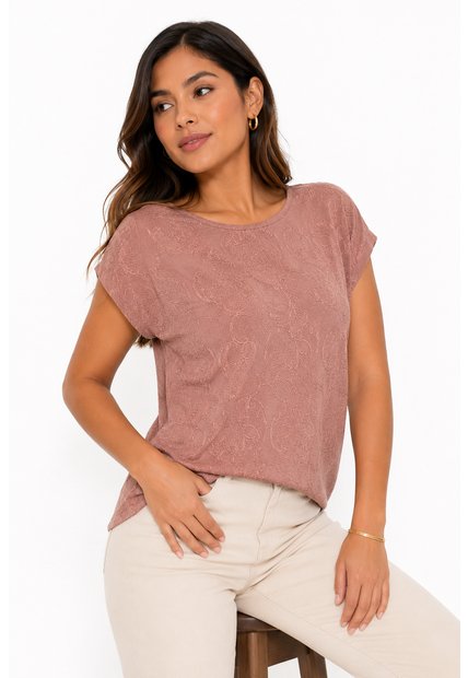 Blusa Para Mujer Manga Corta Rosado Marca L&H Ref. 2J412286