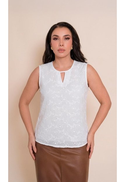 Blusa Para Mujer Manga Sisa Blanco Marca L&H Ref. 2J412287