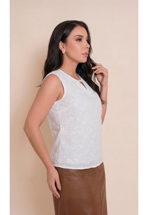 Blusa Para Mujer Manga Sisa Blanco Marca L&H Ref. 2J412287