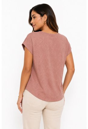 Blusa Para Mujer Manga Corta Rosado Marca L&H Ref. 2J412286