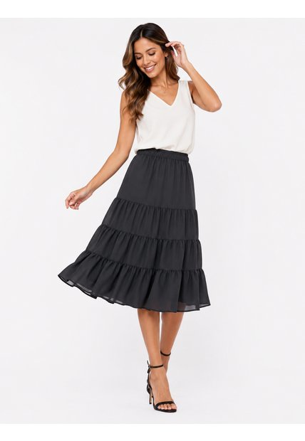 Falda Para Mujer  Negro Marca L&H Ref. 2J414071