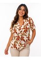 Blusa Para Mujer Manga Corta Terracota Marca L&H Ref. 2J412288 de L&H