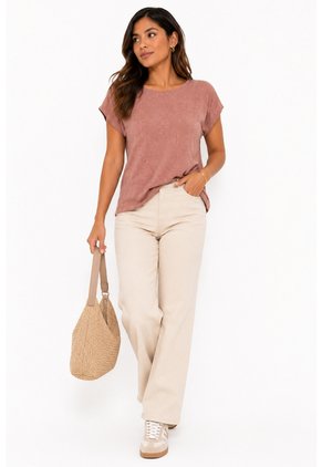 Blusa Para Mujer Manga Corta Rosado Marca L&H Ref. 2J412286