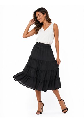 Falda Para Mujer  Negro Marca L&H Ref. 2J414071