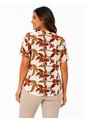 Blusa Para Mujer Manga Corta Terracota Marca L&H Ref. 2J412288 de L&H