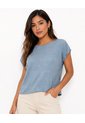 Blusa Para Mujer Manga Corta Aguamarina Marca L&H Ref. 2J412286 de L&H