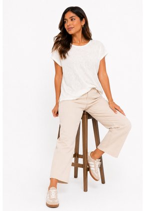 Blusa Para Mujer Manga Corta Blanco Marca L&H Ref. 2J412286