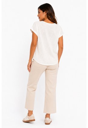Blusa Para Mujer Manga Corta Blanco Marca L&H Ref. 2J412286