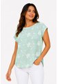 Blusa Para Mujer Manga Corta Verde Marca L&H Ref. 2J412282 de L&H