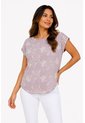 Blusa Para Mujer Manga Corta Lila Marca L&H Ref. 2J412282 de L&H