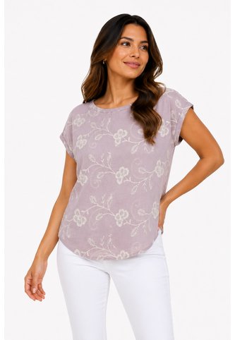 Blusa Para Mujer Manga Corta Lila Marca L&H Ref. 2J412282 L&H