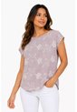 Blusa Para Mujer Manga Corta Lila Marca L&H Ref. 2J412282 de L&H