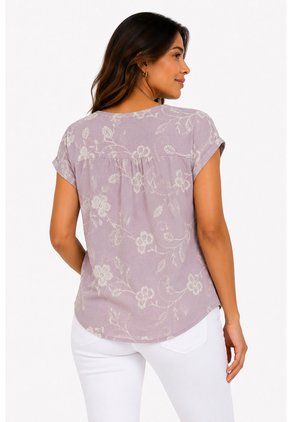 Blusa Para Mujer Manga Corta Lila Marca L&H Ref. 2J412282