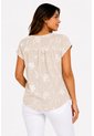Blusa Para Mujer Manga Corta Beige Marca L&H Ref. 2J412282 de L&H