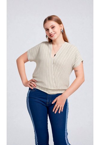 Blusa Para Mujer Manga Corta Verde Marca L&H Ref. 2J412259 L&H