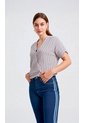 Blusa Para Mujer Manga Corta Azul Marca L&H Ref. 2J412259 de L&H