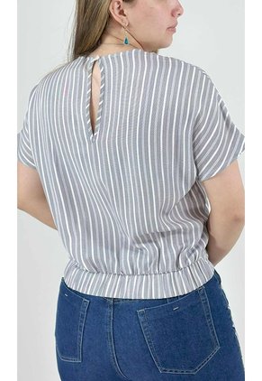 Blusa Para Mujer Manga Corta Azul Marca L&H Ref. 2J412259