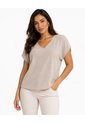 Camiseta Para Mujer Manga Corta Beige Marca L&H Ref. 2J409138 de L&H