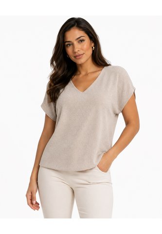 Camiseta Para Mujer Manga Corta Beige Marca L&H Ref. 2J409138 L&H